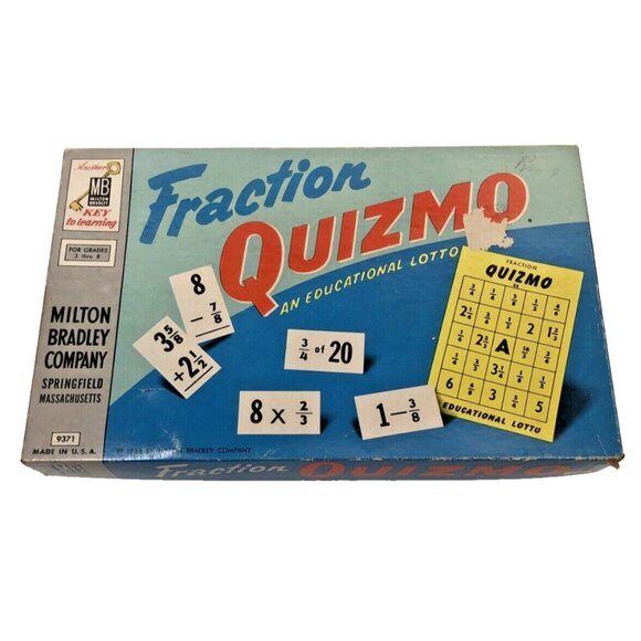 Vintage Fraction Quizmo 1956 Milton Bradley Educational Math Game NIOB - Picture 1 of 9